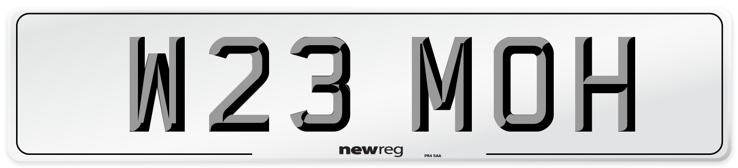W23 MOH Number Plate from New Reg